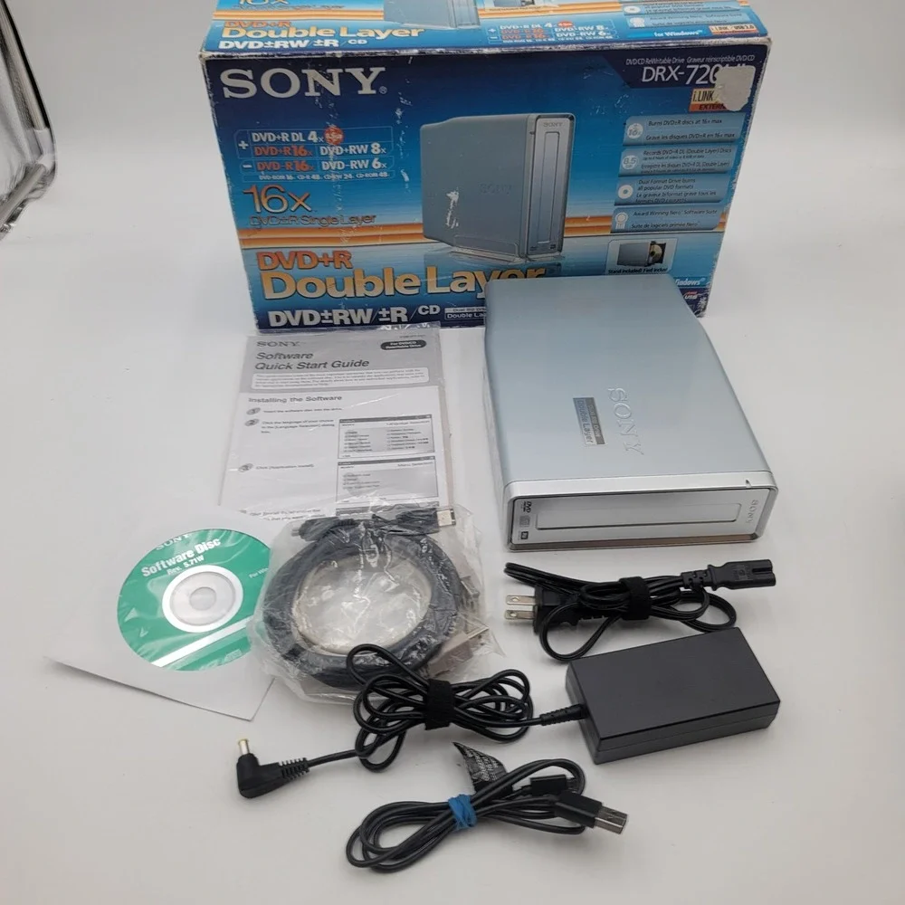 Sony DRX-720UL External DVD CD ReWritable Drive 16x Double Layer USB 2.0 i.LINK